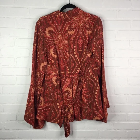 Free People Abigail Blazer Jacket Paisley Boho XS - Picture 5 of 11